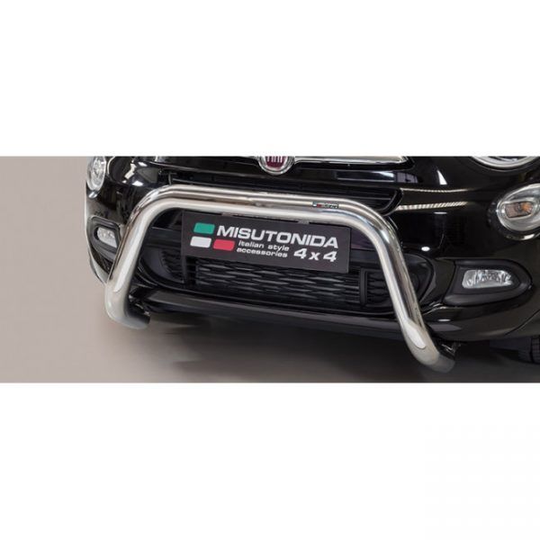 Misutonida Bull Bar Ø76mm inox srebrni za Fiat 500 X 2015 s EU certifikatom