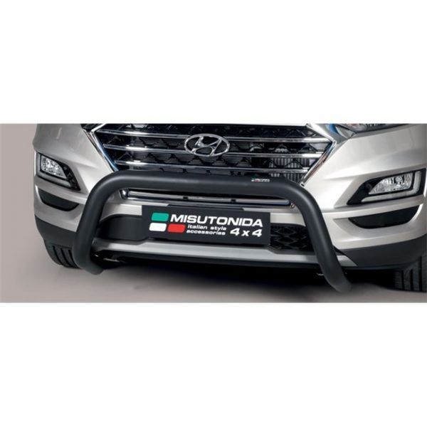 Misutonida Bull Bar Ø76mm inox crni za Hyundai Tucson 2018+ s EU certifikatom