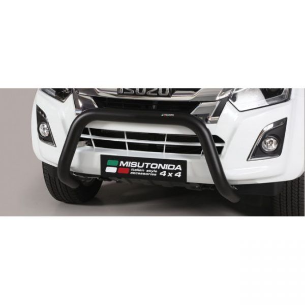 Misutonida Bull Bar Ø76mm inox crni za Isuzu D-Max Double Cab 2017 s EU certifikatom