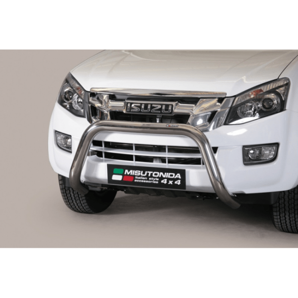 Misutonida Bull Bar Ø76mm inox srebrni za Isuzu D-Max Space Cab 2012+ s EU certifikatom