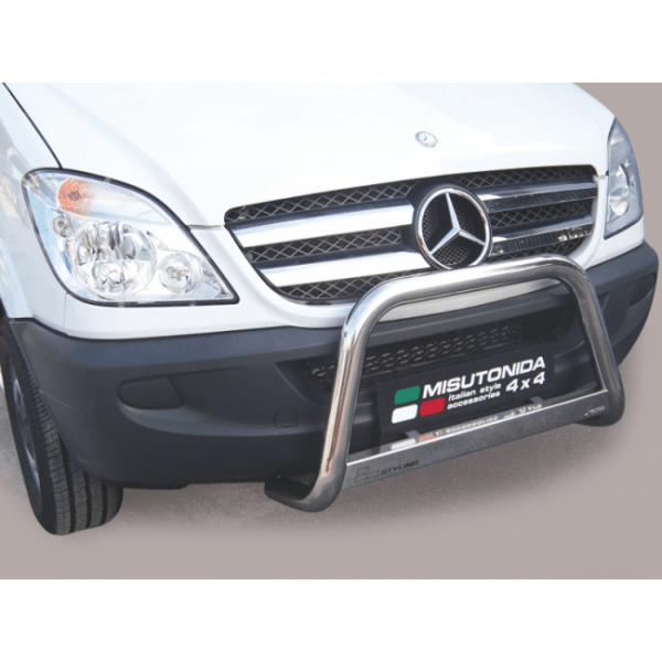 Misutonida Bull Bar Ø63mm inox srebrni za Mercedes Sprinter 2007-2012 s EU certifikatom