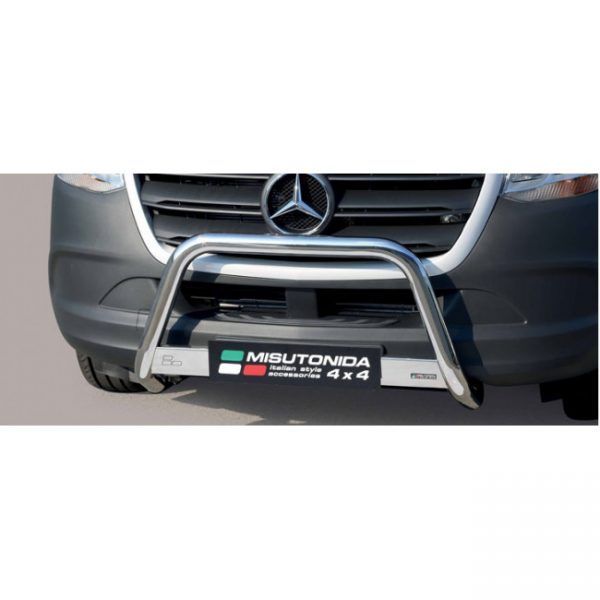 Misutonida Bull Bar Ø63mm inox srebrni za Mercedes Sprinter 2018 s EU certifikatom