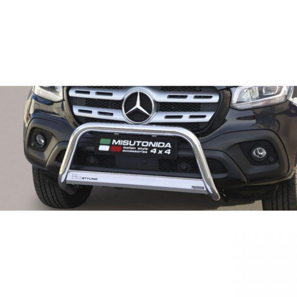 Misutonida Bull Bar Ø63mm inox srebrni za Mercedes X Class 2017 s EU certifikatom