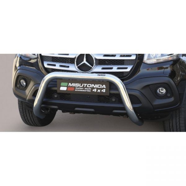 Misutonida Bull Bar Ø76mm inox srebrni za Mercedes X Class 2017 s EU certifikatom