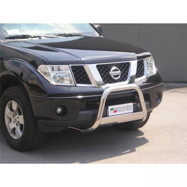 Misutonida Bull Bar Ø63mm inox srebrni za Navara King Cab 2005+ s EU certifikatom