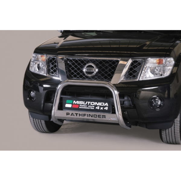 Misutonida Bull Bar Ø63mm inox srebrni za Nissan Pathfinder 2011+ s EU certifikatom