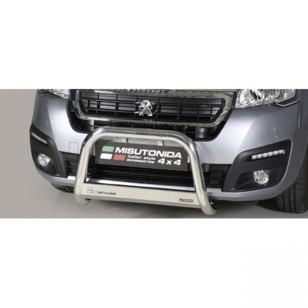 Misutonida Bull Bar Ø63mm inox srebrni za Peugeot Partner 2016 s EU certifikatom