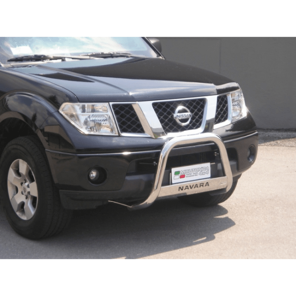 Misutonida Bull Bar Ø63mm inox srebrni za Navara King Cab 2005-2010 s EU certifikatom