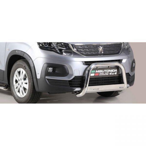 Misutonida Bull Bar Ø63 mm inox srebrni za Peugeot Rifter MWB 2018 s EU certifikatom