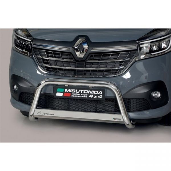 Misutonida Bull Bar Ø63mm inox srebrni za Renault Trafic L1, L2 2014-2018 i L1, L2 2019 s EU certifikatom