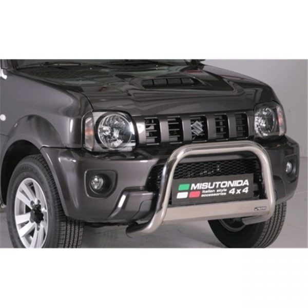 Misutonida Bull Bar Ø63mm inox srebrni za Suzuki Jimny 2012-2017 s EU certifikatom