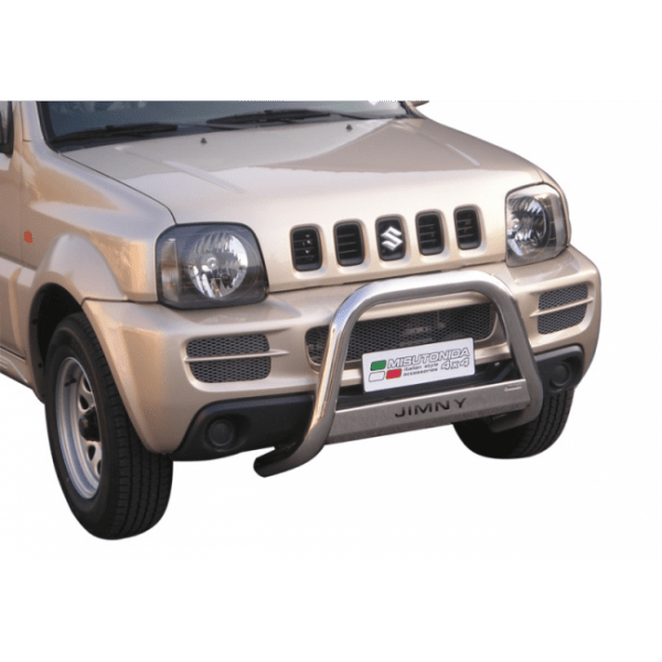 Misutonida Bull Bar Ø63mm inox srebrni za Suzuki Jimny 2006-2012 s EU certifikatom