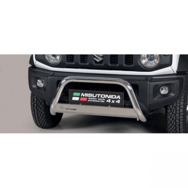 Misutonida Bull Bar Ø63mm inox srebrni za Suzuki Jimny 2018 s EU certifikatom