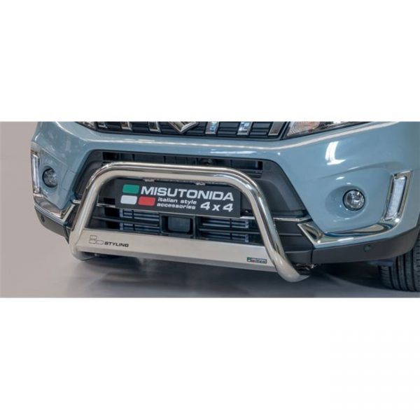 Misutonida Bull Bar Ø63mm inox srebrni za Suzuki Vitara 2019 s EU certifikatom