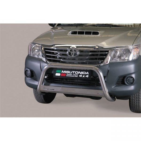 Misutonida Bull Bar Ø63mm inox srebrni za Toyota Hi Lux Double Cab, Extra Cab 2011-2015 s EU certifikatom