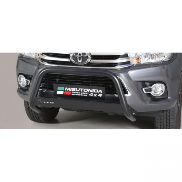 Misutonida Bull Bar Ø63mm inox crni za Toyota Hi Lux Double Cab, Extra Cab 2016-2018 s EU certifikatom