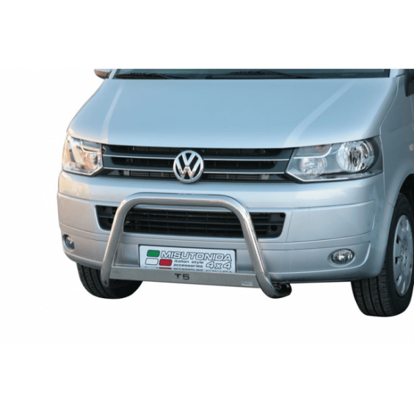 Misutonida Bull Bar Ø63mm inox srebrni za Volkswagen T5 2010-2014 s EU certifikatom