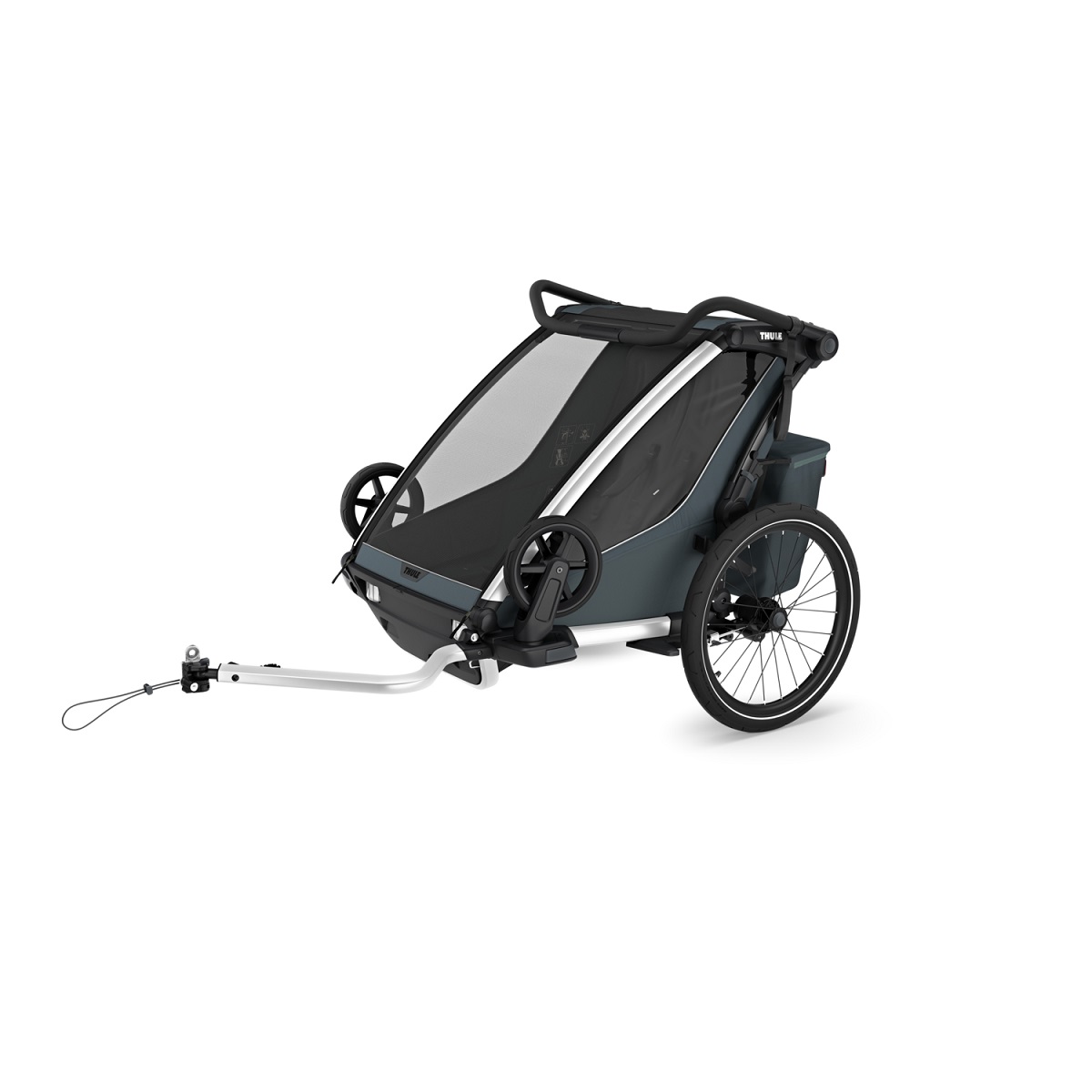 Thule Chariot Cross 2 double multifunkcionalna sportska prikolica za bicikl - 2 djece, siva