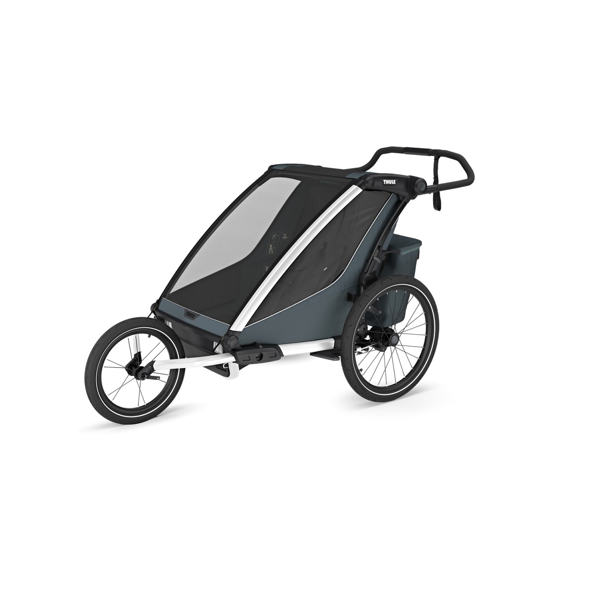 Thule Chariot Cross 2 double multifunkcionalna sportska prikolica za bicikl - 2 djece, siva