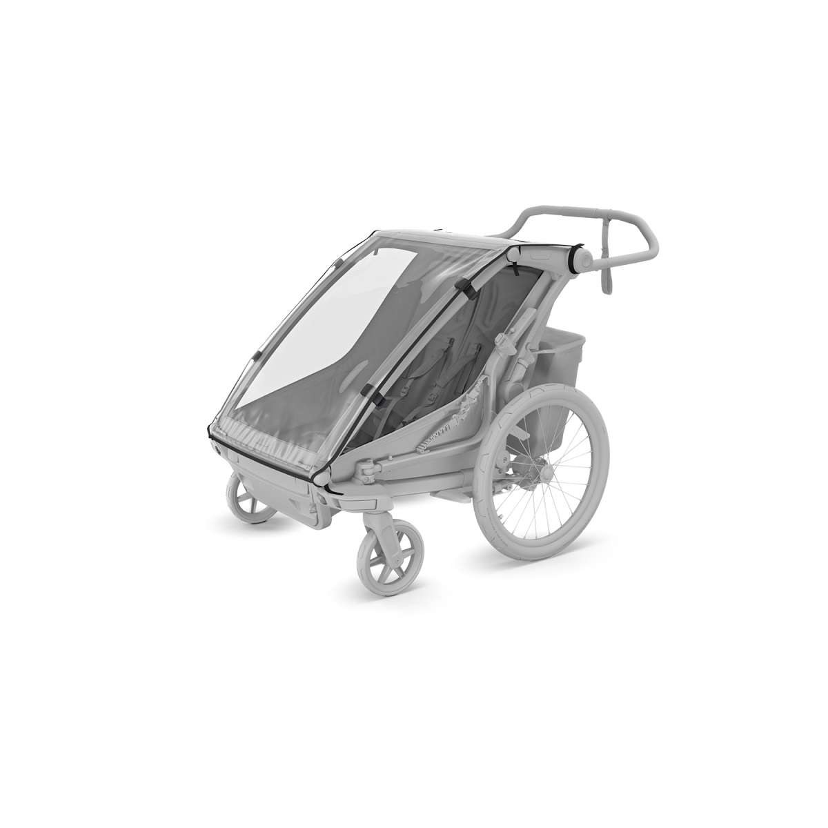 Thule Chariot Cross 2 double multifunkcionalna sportska prikolica za bicikl - 2 djece, siva